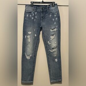 Miss Me Boyfriend Ankle Distressed Blue Jeans Size 26‎